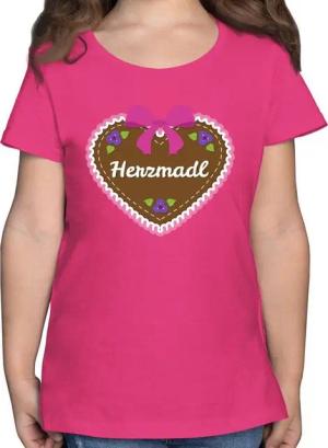 Shirtracer T-Shirt Herzmadl mit Lebkuchenherz Mode für Oktoberfest Kinder Outfit