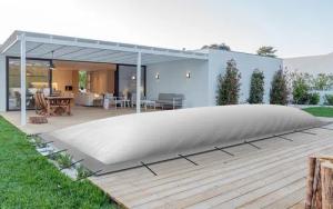 AirDeluxe Pool-Abdeckplane (Profi-Qualität) Rechteckige aufblasbare Poolplanen/Schwimmbad, Abdeckungen aus LKW-Plane