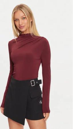 Pieces Bluse 17153519 Dunkelrot Slim Fit