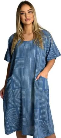 Mississhop Sommerkleid Baumwollkleid 100 % Baumwolle Casual Shirtkleid Strandkleid M.377