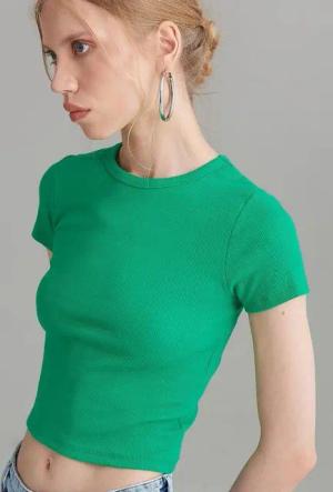 Rivus T-Shirt Damen Basic T-Shirt aus - Kurzarm Shirt, Schmeichelhafte Passform Basi