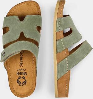 Pantolette mit verstellbaren Klettriemen - salbei - Gr. 38 von Goldner Fashion