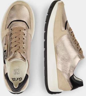 Sneaker mit herausnehmbarem Fußbett - taupe / metallic / schwarz - Gr. 39 von Goldner Fashion
