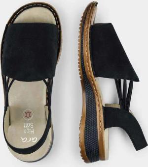 Sandale mit weichen Stretchbändern - marine - Gr. 42 von Goldner Fashion