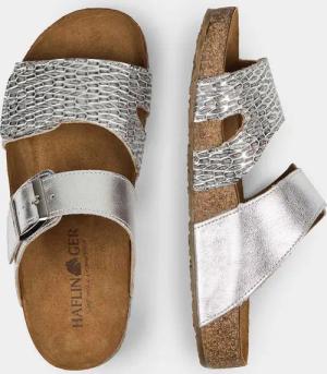 Pantolette mit Korkfußbett - silberfarben - Gr. 37 von Goldner Fashion