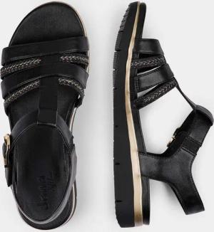 Sandale mit Keilabsatz - schwarz - Gr. 38 von Goldner Fashion