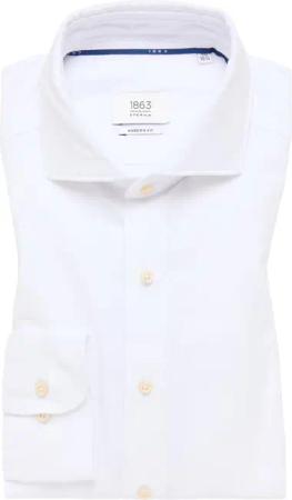 MODERN FIT Linen Shirt in weiß unifarben