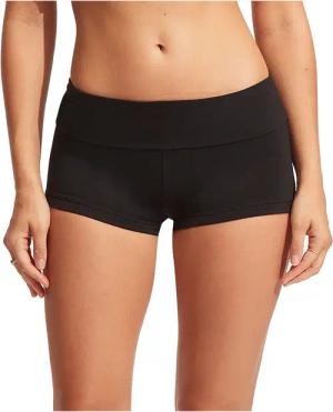 Seafolly - Collective Roll Top Boyleg Bikinihose Damen schwarz