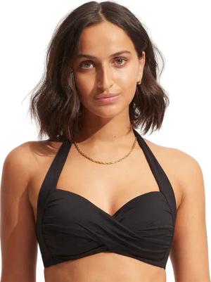 Seafolly - Seafolly Collective Twist Soft Cup Bikini Top Damen schwarz