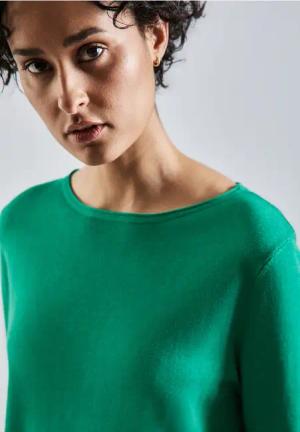 Street One Frauen Weicher Strickpullover in Grün, Gr: 40