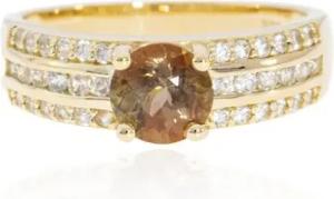 Cavill Goldring Brasilianischer Andalusit 9K Gold Ring, 1,29ct mit Zirkon Akzenten (1-tlg)