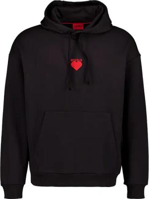 HUGO Herren Hoodie schwarz unifarben