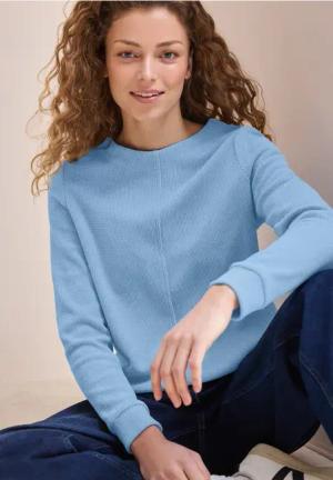 Cecil Damen Cord-Shirt in Blau, Gr: S