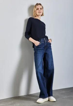 Street One Frauen Kuscheliger Pullover in Blau, Gr: 38
