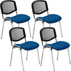 4 Nowy Styl Besucherstühle Iso Ergo Mesh blau Stoff