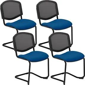 4 Nowy Styl Besucherstuhl Iso Ergo Mesh blau Stoff
