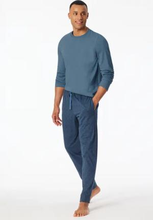 Hose lang Jersey Bündchen atlantikblau gemustert - Mix+Relax 50