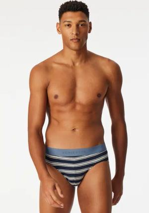 Rio-Slips 3er-Pack Organic Cotton Webgummibund uni/gestreift dunkelblau - 95/5 6