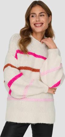Only My Stripe High Neck Knit Pullover