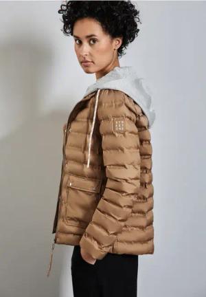 Street One Frauen Jacke mit abnehmbarer Kapuze in Braun, Gr: 36