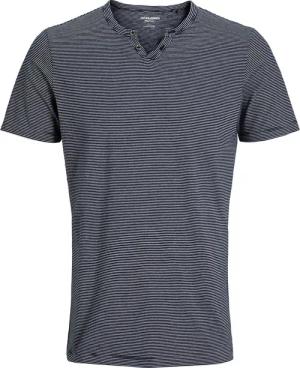 Jack & Jones T-Shirt "JJESPLIT NECK STRIPE TEE SS NOOS", mit besonderem Rundhalsausschnitt