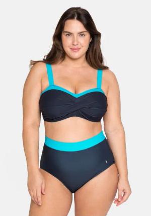 Sheego Bandeau-Bikini-Top "Große Größen", in Wickeloptik, mit wattierten Soft-Cups
