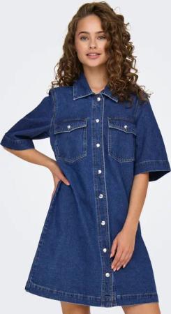 ONLY Jeanskleid "ONLBELLE S/S BUTTON DRESS DNM GUA NOOS"