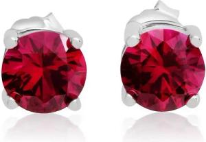 Schmuck-Elfe Paar Ohrstecker Classic Rubin, 925 Sterling Silber