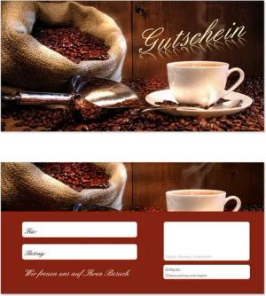 LYSCO Geschenkkarte Geschenkgutscheine (Kaffee-606) Café Gutscheine Gutscheinkarten, Postkartenkarton zweiseitig bedruckt