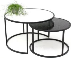 Concept GmbH Beistelltisch in Schwarz/Weiß - 42x65 (HxD)