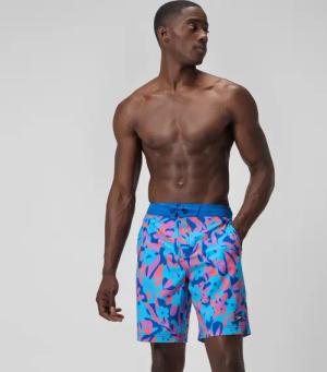Bondi Bedruckte Badeshorts 50 cm Blau/Pink für Herren