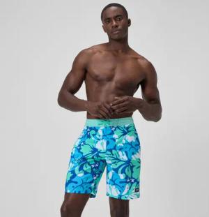 Bondi Bedruckte Badeshorts 50 cm Türkis/Blau für Herren