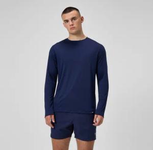 Langärmeliges Badeshirt mit Grafik marineblau