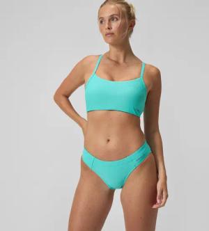 Einfarbige klassische Bikinihose Türkis für Damen