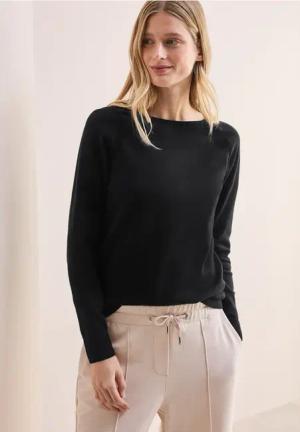 Cecil Damen Strukturmix Pullover in Schwarz, Gr: XL