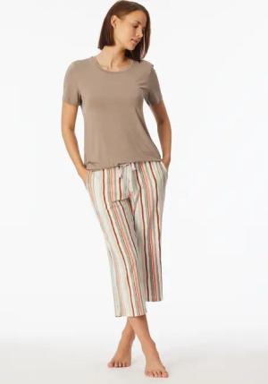 Loungehose 3/4-lang Modal Streifen multicolor - Mix+Relax 40