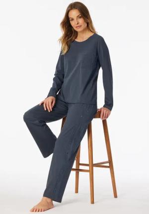 Schlafanzug lang graphit - Casual Nightwear 38