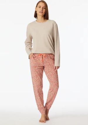 Hose lang Bündchen Blumen pfirsich - Mix+Relax 38