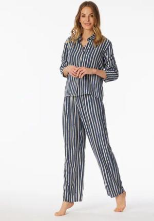 Pyjama lang Webware Streifen graphit - selected! premium 48
