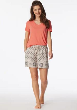 Hose kurz Ikat-Muster grau-jaspe - Mix+Relax 34