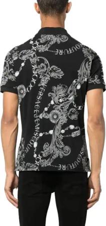 Versace Jeans Couture - Chain Polo Black Grey - Größe XS - schwarz