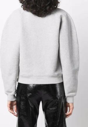 Agolde - Mock-Neck Cotton Sweatshirt - Größe L - grau