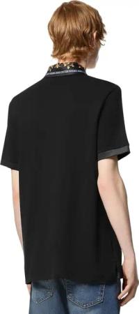 Versace Jeans Couture - Polo Lizard Regular Fit Black Baroq - Größe XL - schwarz