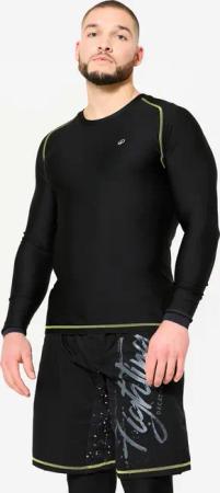 Langarmshirt Rashguard MMA Grappling Herren - schwarz/gelb