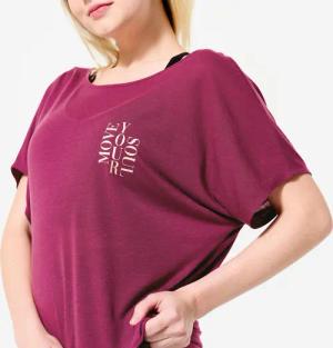 Dance-Shirt Damen Modern Dance kurzarm fließend - violett