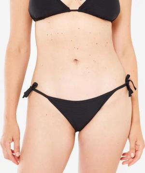 Bikini-Hose Damen seitlich gebunden strukturiert Sofy schwarz