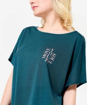 Dance-Shirt Damen Modern Dance kurzarm fließend - blau