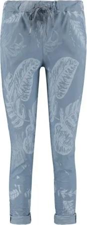 LaMarta Homewearpants Blaue Hose mit Blätterdesign – Stilvolle und Bequeme Damenhose