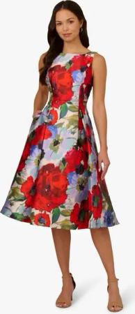 Adrianna Papell Abendkleid Floral Mikado Midi Dress Brunch, Abend, Anlass, Cocktail