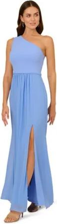 Adrianna Papell Abendkleid One Shoulder Chiffon Gown Cocktail, Abend, Mutter der Braut, Hochzeit, Anlass